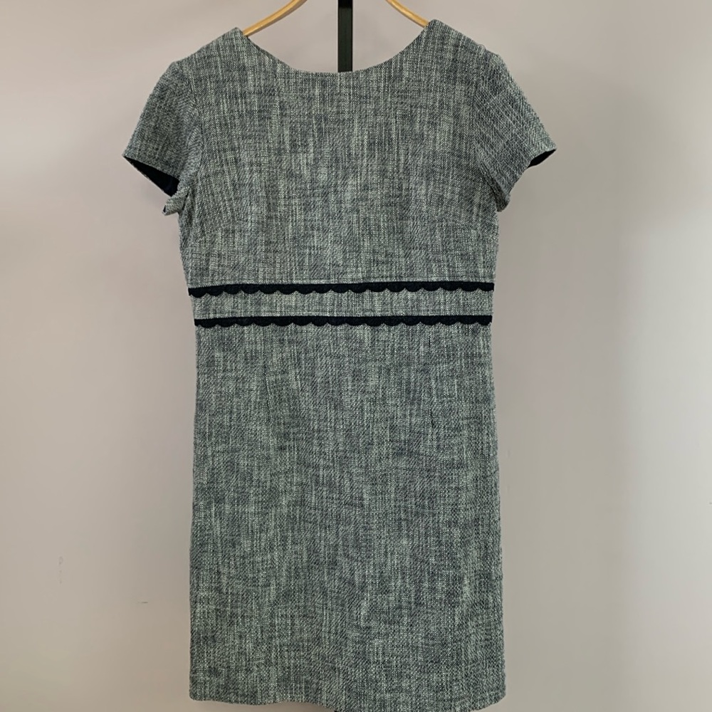 🆕 SARAH CAMPBELL TWEEED BLACK GREY STRUCTURED DRESS SIZE 14